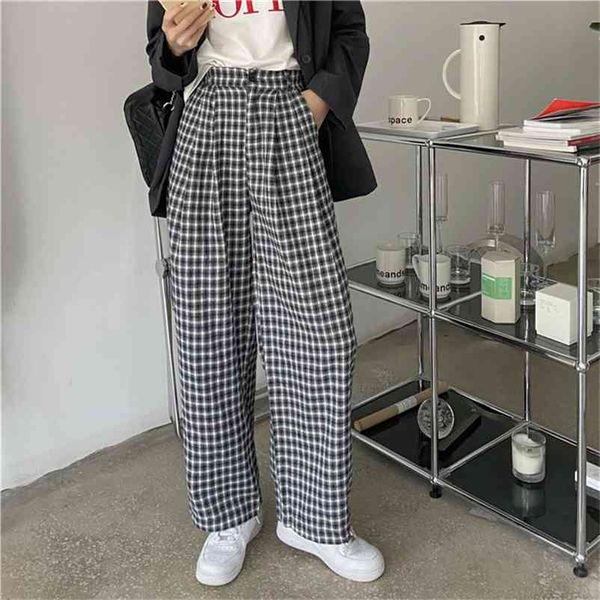 slim elegant women plaid casual wide loose-fitting geometric plus size straight girls chic high waist pants 210427, Black;white
slim elegant women plaid casual wide loose-fitting geometric plus size straight girls chic high waist pants 210427, Black;white