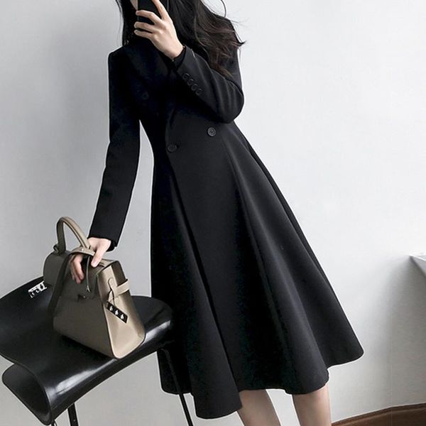 women's wool & blends plus size korean solid fairy coat 2021 spring fall women slim ol commuting mid long skirt style belly wrapped ove, Black
women's wool & blends plus size korean solid fairy coat 2021 spring fall women slim ol commuting mid long skirt style belly wrapped ove, Black