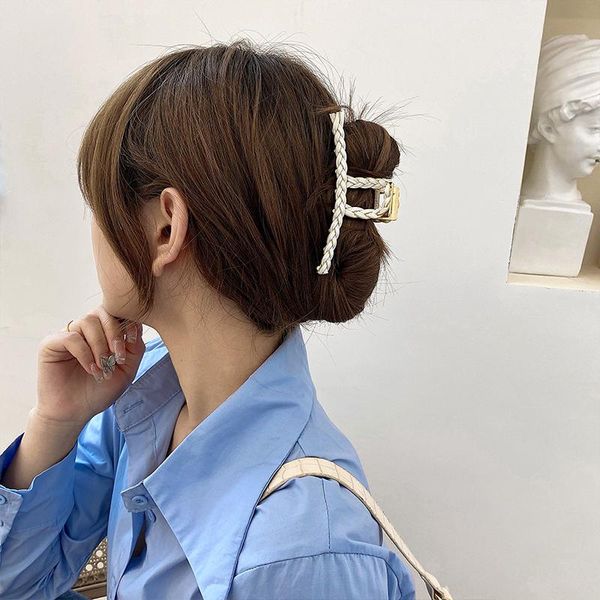 hair accessories women elegant weave metal large claw clips girls korean holder barrettes headband hairpin fashion, Slivery;white
hair accessories women elegant weave metal large claw clips girls korean holder barrettes headband hairpin fashion, Slivery;white
