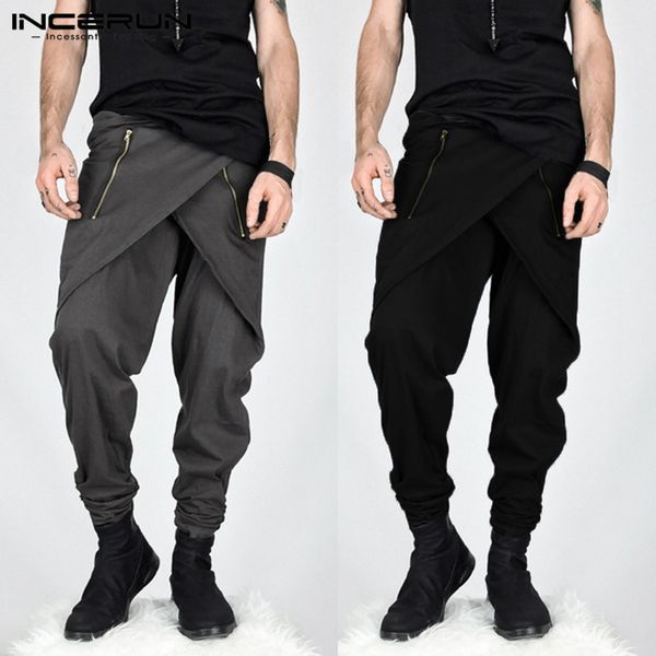 men's pants incerun fashion harem joggers irregular streetwear hip-hop zipper baggy trousers casual hombre 5xl iq1w, Black
men's pants incerun fashion harem joggers irregular streetwear hip-hop zipper baggy trousers casual hombre 5xl iq1w, Black