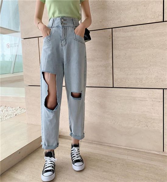 women's jeans firm offers will ~ in spring of tall waist hole xuan elegant wind easing kuo nine minutes pants legs, Blue
women's jeans firm offers will ~ in spring of tall waist hole xuan elegant wind easing kuo nine minutes pants legs, Blue