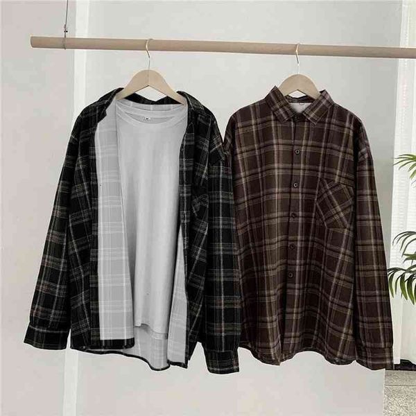 plaid and womens shirts long sleeve oversized cotton casual blusas one pocket loose female checked shirt, White
plaid and womens shirts long sleeve oversized cotton casual blusas one pocket loose female checked shirt, White