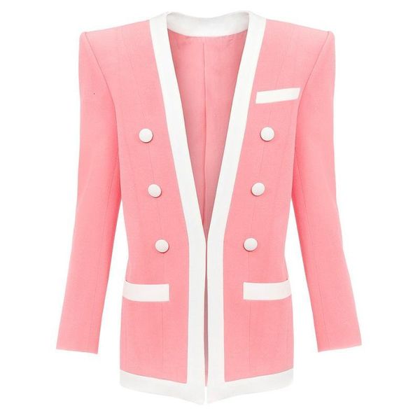 women's suits & blazers pink light green women autumn female jackets double-breasted cloth button matching edge collarless blazer z5gx, White;black
women's suits & blazers pink light green women autumn female jackets double-breasted cloth button matching edge collarless blazer z5gx, White;black