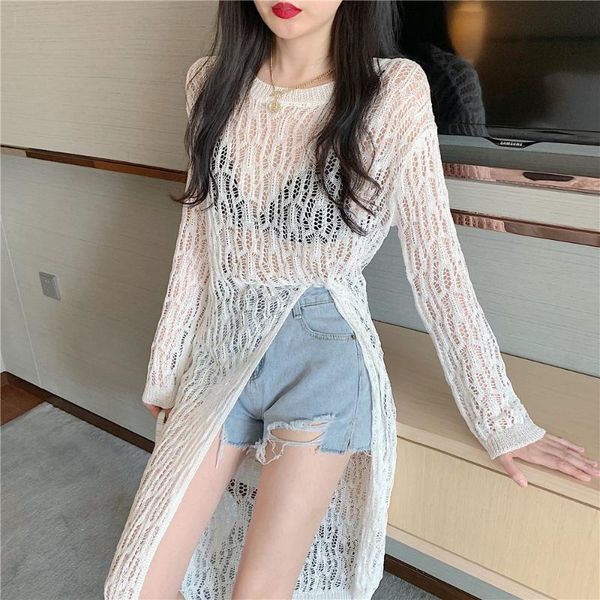 make firm offers easy long long-sleeved hollow out sunscreen knitting dress whom split casual dresses, Black;gray
make firm offers easy long long-sleeved hollow out sunscreen knitting dress whom split casual dresses, Black;gray