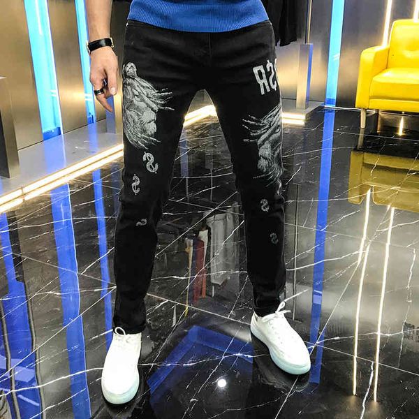 jean fashion style autumn lion card printing fine versatile small straight leg male jeans, Blue
jean fashion style autumn lion card printing fine versatile small straight leg male jeans, Blue