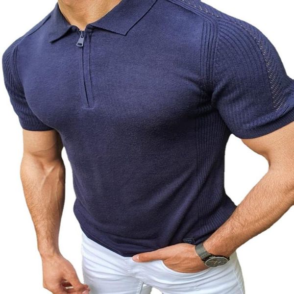 men's polos 2021 spring and summer lapel short-sleeved shirt solid color slim-fit knit sweater neckline zipper decoration, White;black
men's polos 2021 spring and summer lapel short-sleeved shirt solid color slim-fit knit sweater neckline zipper decoration, White;black