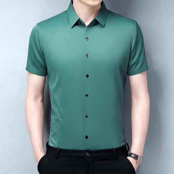 men's casual shirts 2021 summer business seamless iron shirt short sleeve solid lapel, White;black
men's casual shirts 2021 summer business seamless iron shirt short sleeve solid lapel, White;black