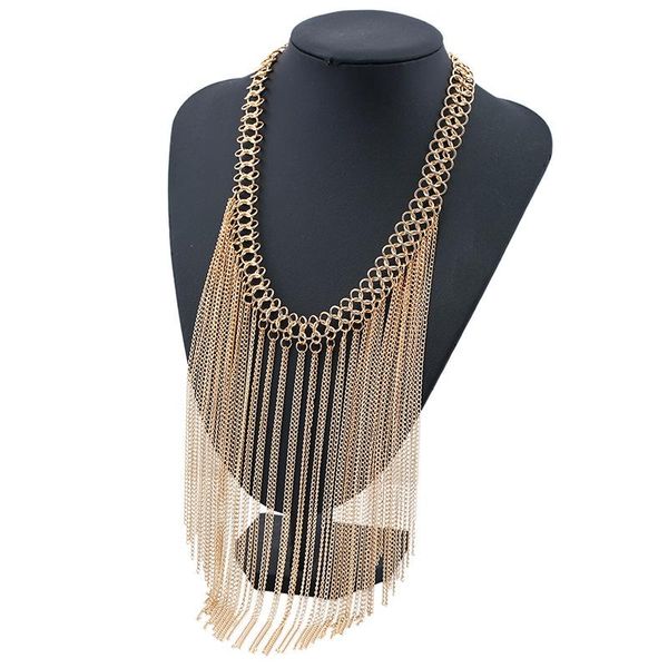 pendant necklaces waterfall bib statement big tassel necklace choker gold/silver color chain lady party jewelry women accessory
pendant necklaces waterfall bib statement big tassel necklace choker gold/silver color chain lady party jewelry women accessory