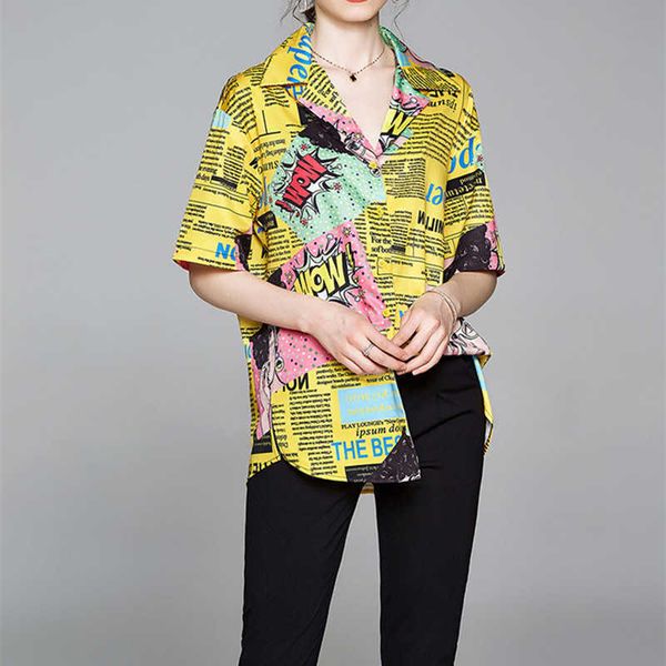 nrj-6f-611-1-3229 harajuku korean summer women letter graffiti print shirts 210706, White 
nrj-6f-611-1-3229 harajuku korean summer women letter graffiti print shirts 210706, White