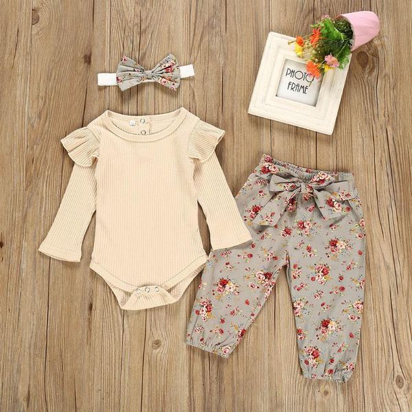 clothing sets 2021 baby girls ruffles long-sleeved frills solid color pits romper bag fart clothes + floral pants hair tie suit, White
clothing sets 2021 baby girls ruffles long-sleeved frills solid color pits romper bag fart clothes + floral pants hair tie suit, White