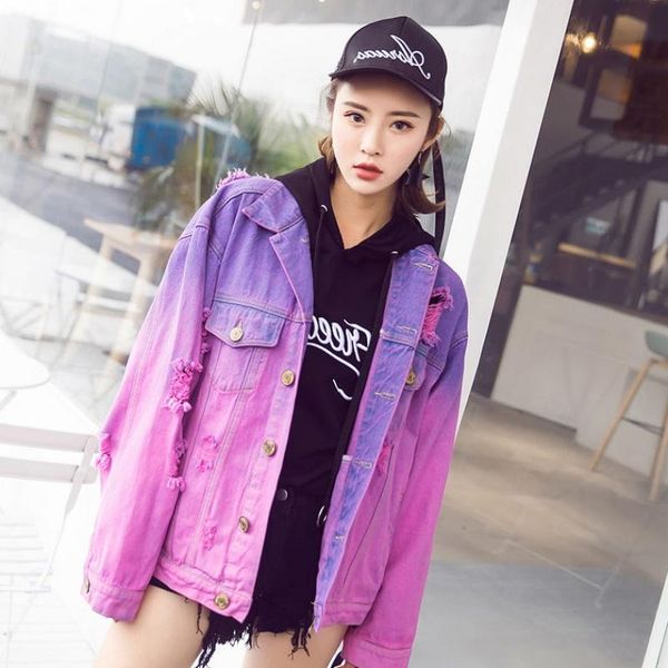 women's jackets harajuku street style wash loose oversized frayed denim jacket for women faded purple jeans grunge veste femme, Black;brown
women's jackets harajuku street style wash loose oversized frayed denim jacket for women faded purple jeans grunge veste femme, Black;brown