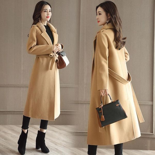 women's wool & blends office lady single breasted women long blend coat turn-down collar cashmere jacket slim sashes ladies coats, Black
women's wool & blends office lady single breasted women long blend coat turn-down collar cashmere jacket slim sashes ladies coats, Black
