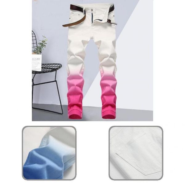 men's jeans casual great gradient color skinny men trousers zipper autumn elastic for stage show, Blue
men's jeans casual great gradient color skinny men trousers zipper autumn elastic for stage show, Blue