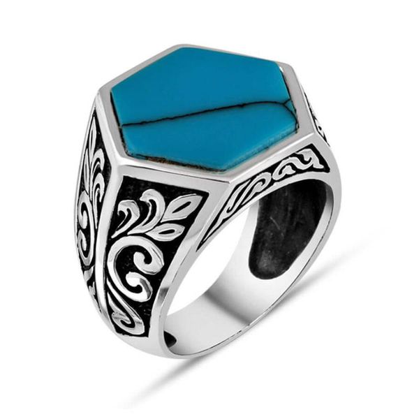 men silver ring with hexagon blue raw turquoise stone branch motif made in turkey solid 925 sterling cluster rings, Golden;silver
men silver ring with hexagon blue raw turquoise stone branch motif made in turkey solid 925 sterling cluster rings, Golden;silver