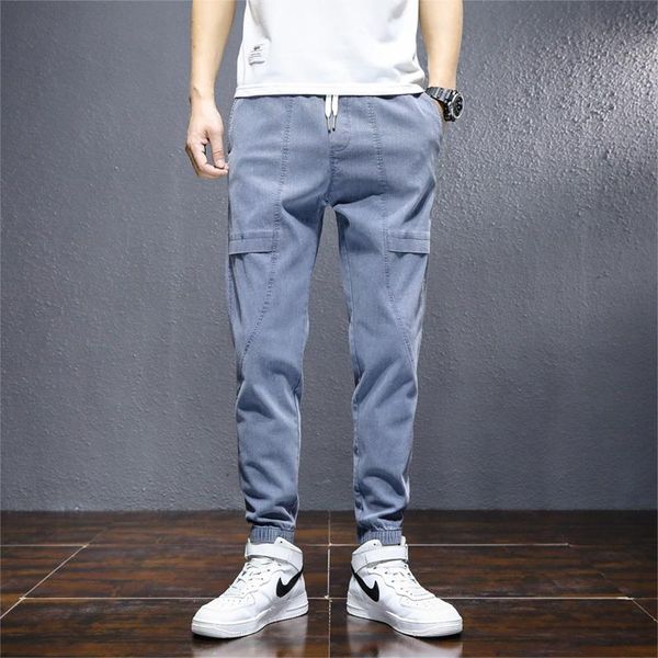 men's jeans 2021 streetwear hip hop cargo pants elastic harun joggers in autumn and spring men cloth, Blue
men's jeans 2021 streetwear hip hop cargo pants elastic harun joggers in autumn and spring men cloth, Blue