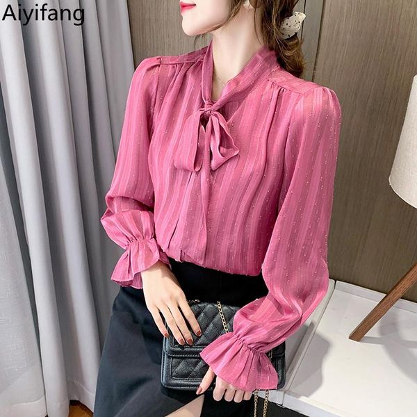 women's blouses & shirts office lady spring vintage striped women lace-up bow flare long sleeve slim white elegant blusas clothes
women's blouses & shirts office lady spring vintage striped women lace-up bow flare long sleeve slim white elegant blusas clothes
