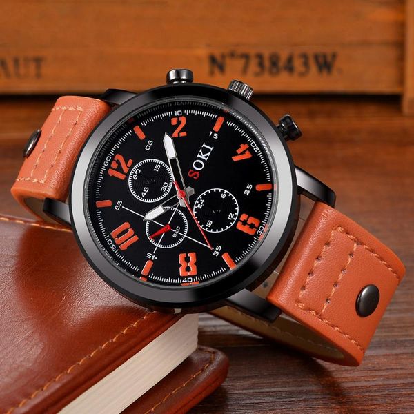 wristwatches fashion mens watches leather strap big dial wrist watch for man casual quartz sport male clock gift relogio masculino, Slivery;brown
wristwatches fashion mens watches leather strap big dial wrist watch for man casual quartz sport male clock gift relogio masculino, Slivery;brown