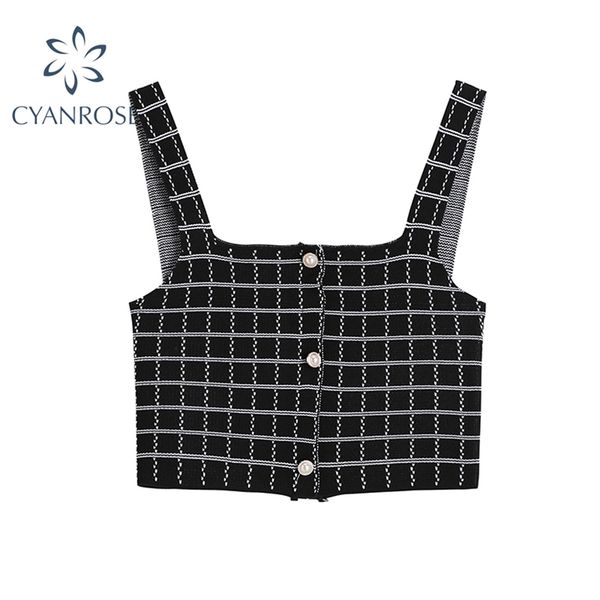 black and white plaid zipper womens camisole korean streetwear summer fashion short style vest 210430
black and white plaid zipper womens camisole korean streetwear summer fashion short style vest 210430