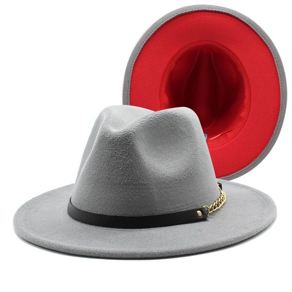 wide brim hats 2021 fashion wool fedoras hat with leather for female elegant women's fedora jazz panama cap men patchwork trilby, Blue;gray
wide brim hats 2021 fashion wool fedoras hat with leather for female elegant women's fedora jazz panama cap men patchwork trilby, Blue;gray