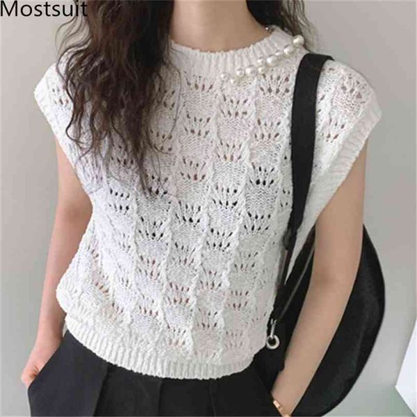 summer pearl beading thin knitted sweater vest women sleeveless o-neck camis pullovers solid slim vintage ladies 210513, Black;white
summer pearl beading thin knitted sweater vest women sleeveless o-neck camis pullovers solid slim vintage ladies 210513, Black;white