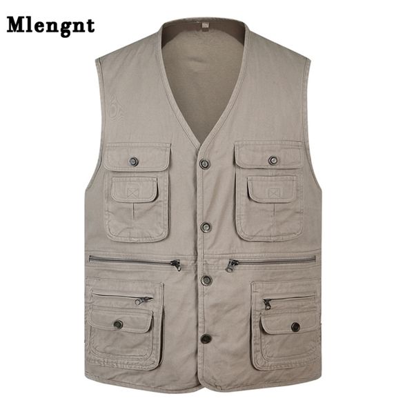 classic summer men vest cotton button multi pocket 3 colors sleeveless jacket with many pockets solid big size travel waistcoat 210925, Black;white
classic summer men vest cotton button multi pocket 3 colors sleeveless jacket with many pockets solid big size travel waistcoat 210925, Black;white