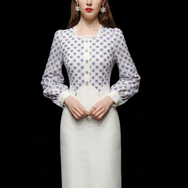 fashion runway designers spring long sleeve floral embroidery patchwork dress office pencil robe femme midi party vestidos casual dresse, Black;gray
fashion runway designers spring long sleeve floral embroidery patchwork dress office pencil robe femme midi party vestidos casual dresse, Black;gray