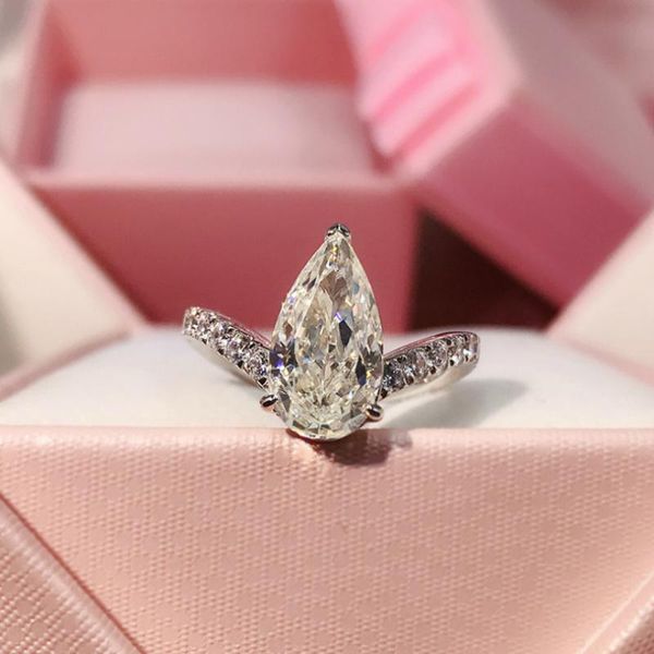 cluster rings 100% 925 sterling silver 7*13mm pear cut created wedding engagement white gold women gift fine jewelry, Golden;silver
cluster rings 100% 925 sterling silver 7*13mm pear cut created wedding engagement white gold women gift fine jewelry, Golden;silver