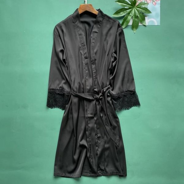 women's sleepwear single robe black female homewear intimate lingerie satin nightwear summer kimono bathrobe gown nightgown, Black;red
women's sleepwear single robe black female homewear intimate lingerie satin nightwear summer kimono bathrobe gown nightgown, Black;red