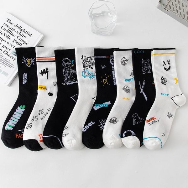 men's socks fashion funny men and women basketball letter cotton hip-hop cartoon pattern sports harajuku, Black
men's socks fashion funny men and women basketball letter cotton hip-hop cartoon pattern sports harajuku, Black