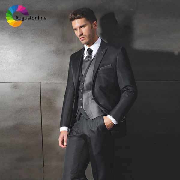 men's suits & blazers italian black men wedding peaked lapel custom made groomsmen suit groom tuxedos man 3piece jacket pant silve, White;black
men's suits & blazers italian black men wedding peaked lapel custom made groomsmen suit groom tuxedos man 3piece jacket pant silve, White;black