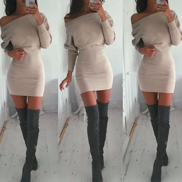casual dresses women autumn winter bandage dress 2021 off shoulder long sleeve slim elastic bodycon party mini lady clothes, Black;gray
casual dresses women autumn winter bandage dress 2021 off shoulder long sleeve slim elastic bodycon party mini lady clothes, Black;gray