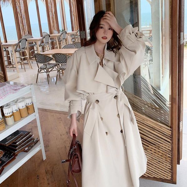women's trench coats windbreaker mid-to-long fall baggy and british-style, Tan;black
women's trench coats windbreaker mid-to-long fall baggy and british-style, Tan;black