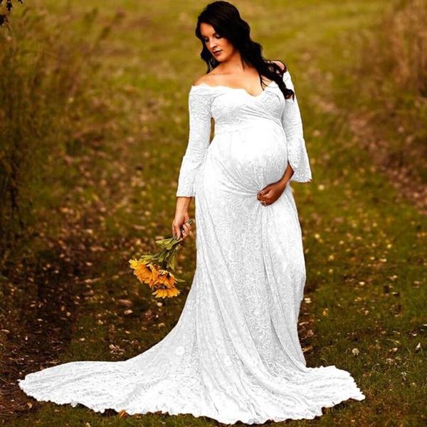 maternity dresses pregnancy long flare sleeve lace wedding dress fancy po shoot v-neck maxi gown pography pregnant women clothes, White
maternity dresses pregnancy long flare sleeve lace wedding dress fancy po shoot v-neck maxi gown pography pregnant women clothes, White