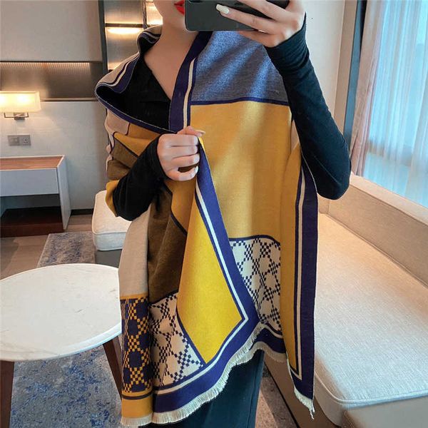 2021 winter korean color matching warm lattice scarf versatile imitation cashmere air conditioning shawl student bib, Blue;gray
2021 winter korean color matching warm lattice scarf versatile imitation cashmere air conditioning shawl student bib, Blue;gray