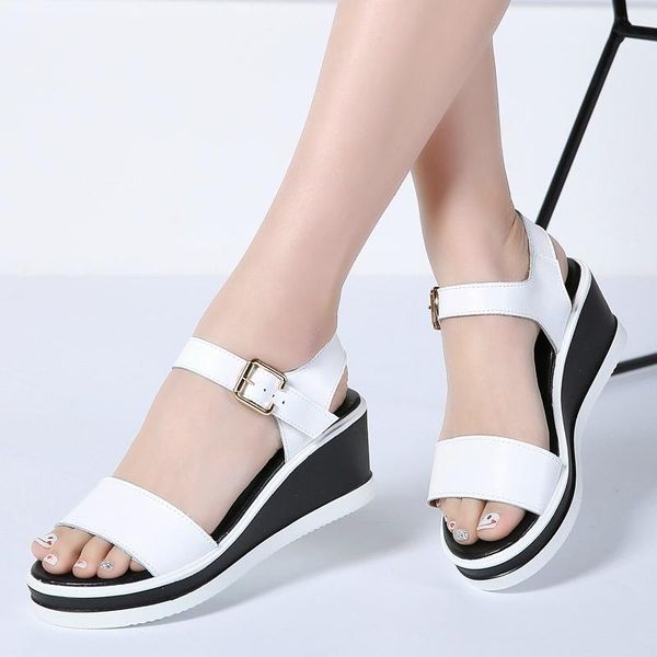 women sandals white flat wedge summer platform sandalias ladies thick heel sole gladiator female 1906, Black
women sandals white flat wedge summer platform sandalias ladies thick heel sole gladiator female 1906, Black