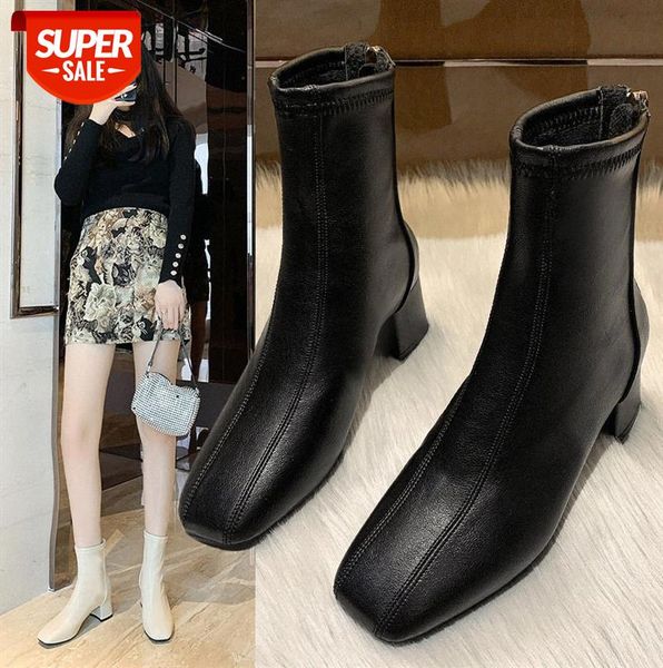 square toe martin boots women thick heel mid-heel short british style net red zipper thin #mj1f, Black
square toe martin boots women thick heel mid-heel short british style net red zipper thin #mj1f, Black