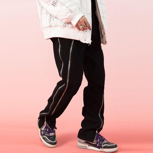 men's pants men composite fabric fleece thicken loose casual zipper man women streetwear hip hop trousers jogger sweatpants, Black
men's pants men composite fabric fleece thicken loose casual zipper man women streetwear hip hop trousers jogger sweatpants, Black