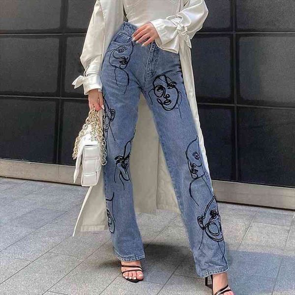 high waisted y2k abstract womens jean face print blue pants streetwear loose casual straight baggy
high waisted y2k abstract womens jean face print blue pants streetwear loose casual straight baggy