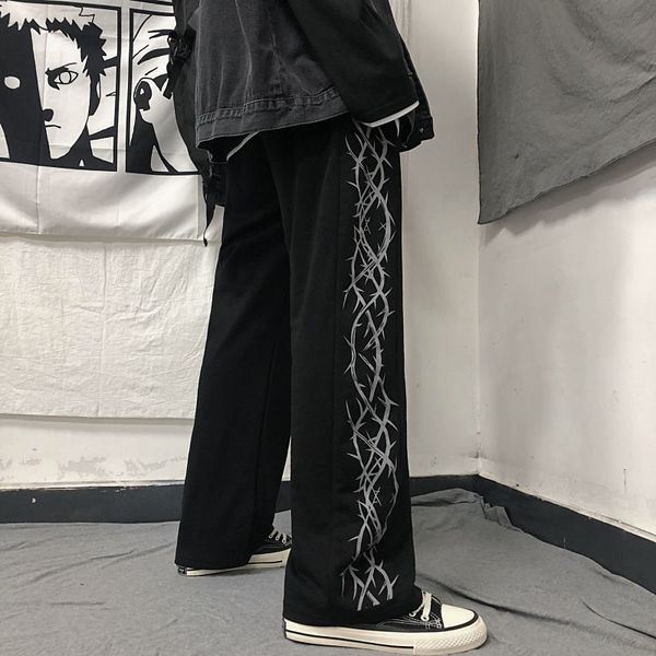 vintage trousers women korean fashion print straight leg pants high waist summer black streetwear casual pants, Black;white
vintage trousers women korean fashion print straight leg pants high waist summer black streetwear casual pants, Black;white