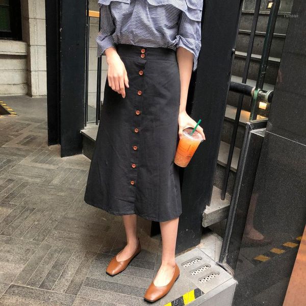 skirts spring summer chic a-line women fashion high waist elastic single-breasted design pure skirt female elegant midi saias, Black
skirts spring summer chic a-line women fashion high waist elastic single-breasted design pure skirt female elegant midi saias, Black