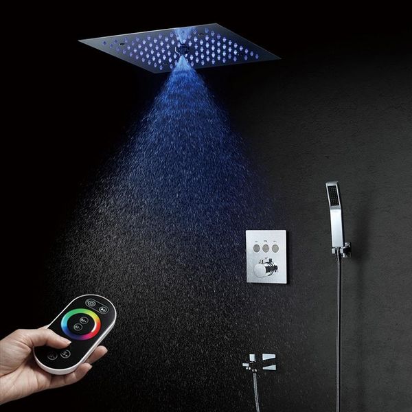 thermostatic shower sets led head rainfall bathroom systems ceiling mounted spa kit 64 colors
thermostatic shower sets led head rainfall bathroom systems ceiling mounted spa kit 64 colors