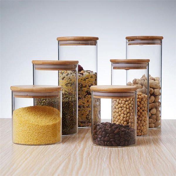 storage bottles & jars clear glass jar sealed canister food container for loose tea coffee bean sugar salt jar(with bamboo lid)
storage bottles & jars clear glass jar sealed canister food container for loose tea coffee bean sugar salt jar(with bamboo lid)
