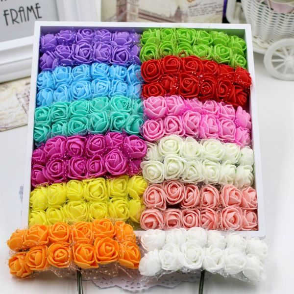 decorative flowers & wreaths 12/144pcs/2.5cm pe multicolor fake foam rose artificial christmas wreath decor for home wedding diy valentine&#
decorative flowers & wreaths 12/144pcs/2.5cm pe multicolor fake foam rose artificial christmas wreath decor for home wedding diy valentine&#