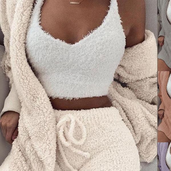 3pcs autumn plush womens tracksuits crop long sleeve coat drawstring shorts suit hooded sports suits sportswear tracks, Gray
3pcs autumn plush womens tracksuits crop long sleeve coat drawstring shorts suit hooded sports suits sportswear tracks, Gray