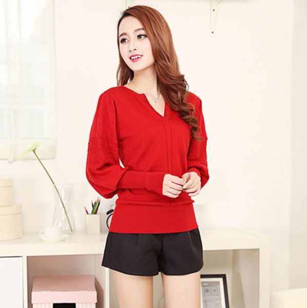 solid color fashion style lantern sleeve loose knit sweater wool short bottomed, White;black
solid color fashion style lantern sleeve loose knit sweater wool short bottomed, White;black