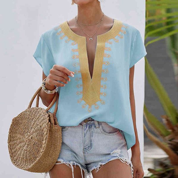 women summer short sleeve t-shirt fashion print lady tee ladies deep v-neck graphic female 210521, White
women summer short sleeve t-shirt fashion print lady tee ladies deep v-neck graphic female 210521, White