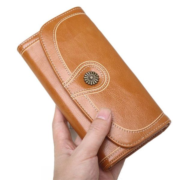 wallets 2021 wallet women's long mobile phone bag retro oil wax leather cross-border pickup card, Red;black
wallets 2021 wallet women's long mobile phone bag retro oil wax leather cross-border pickup card, Red;black