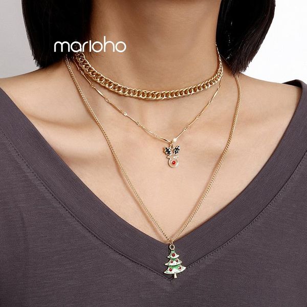 pendant necklaces sweet multilayer gold color painting elk christmas tree shape chokers necklace alloy metal geometric jewelry, Silver
pendant necklaces sweet multilayer gold color painting elk christmas tree shape chokers necklace alloy metal geometric jewelry, Silver