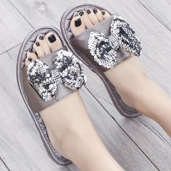 slippers women flat indoor shoes fashion bow tie slides home sequins ladies non slip summer footwear hy180, Black
slippers women flat indoor shoes fashion bow tie slides home sequins ladies non slip summer footwear hy180, Black