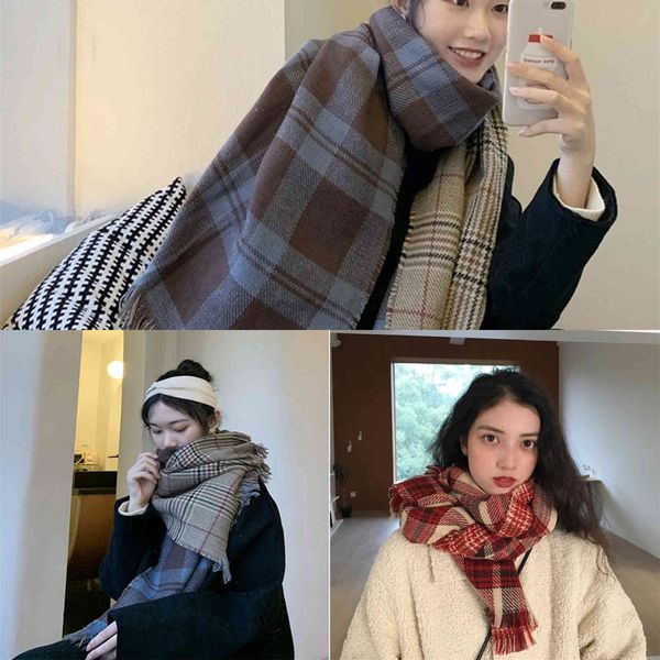 double sided plaid scarf women autumn and winter fashion british classic ins versatile long thickened warm shawl men 15666, Blue;black
double sided plaid scarf women autumn and winter fashion british classic ins versatile long thickened warm shawl men 15666, Blue;black